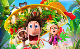 Poster for the movie "Cloudy with a Chance of Meatballs 2"